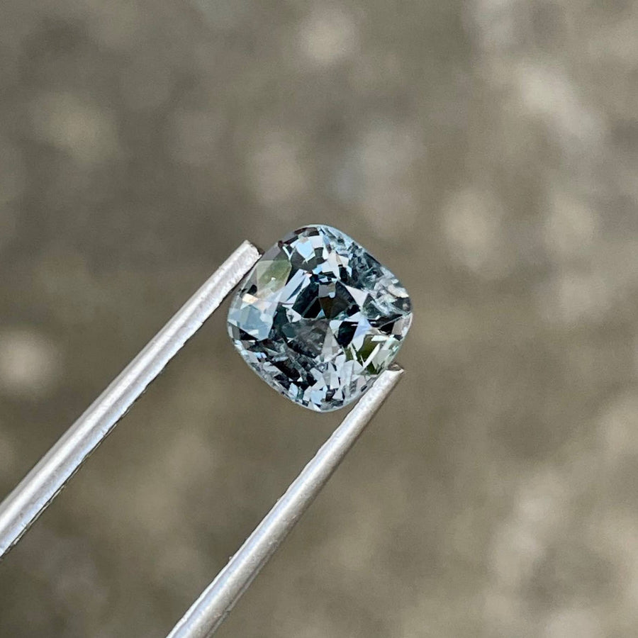 MantraMani® 1.41 Carat Gray Spinel Cushion Cut Natural Loose Gemstone