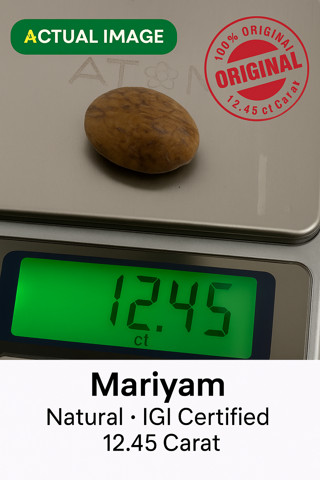 MantraMani™ Sang-e-Maryam — Premium Raw Healing Stone for Emotional Balance