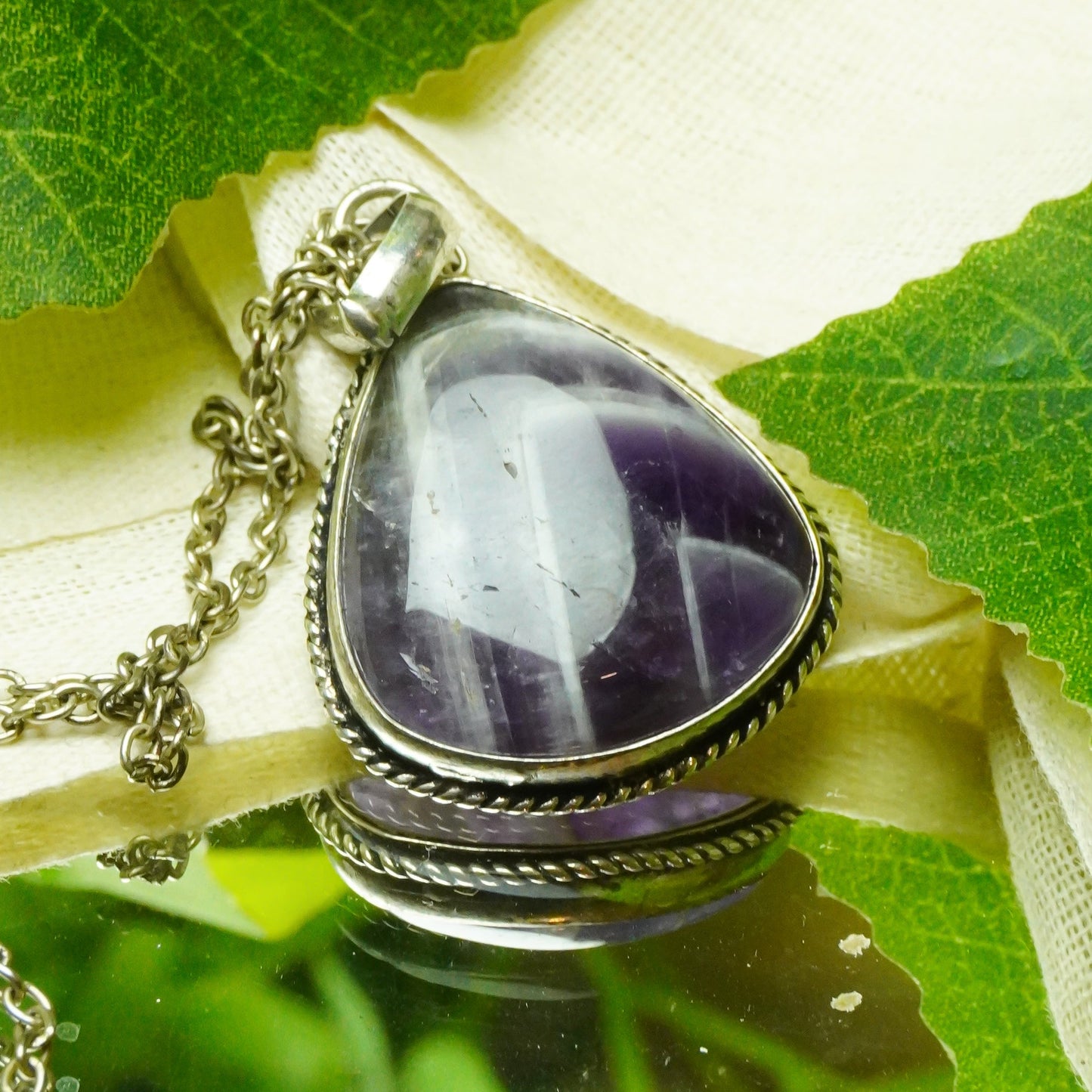 MantraMani® Amethyst Crystal Fancy Pendant | Natural Gemstone Pendant for Spiritual Growth, Intuition & Elegant Crystal Jewelry
