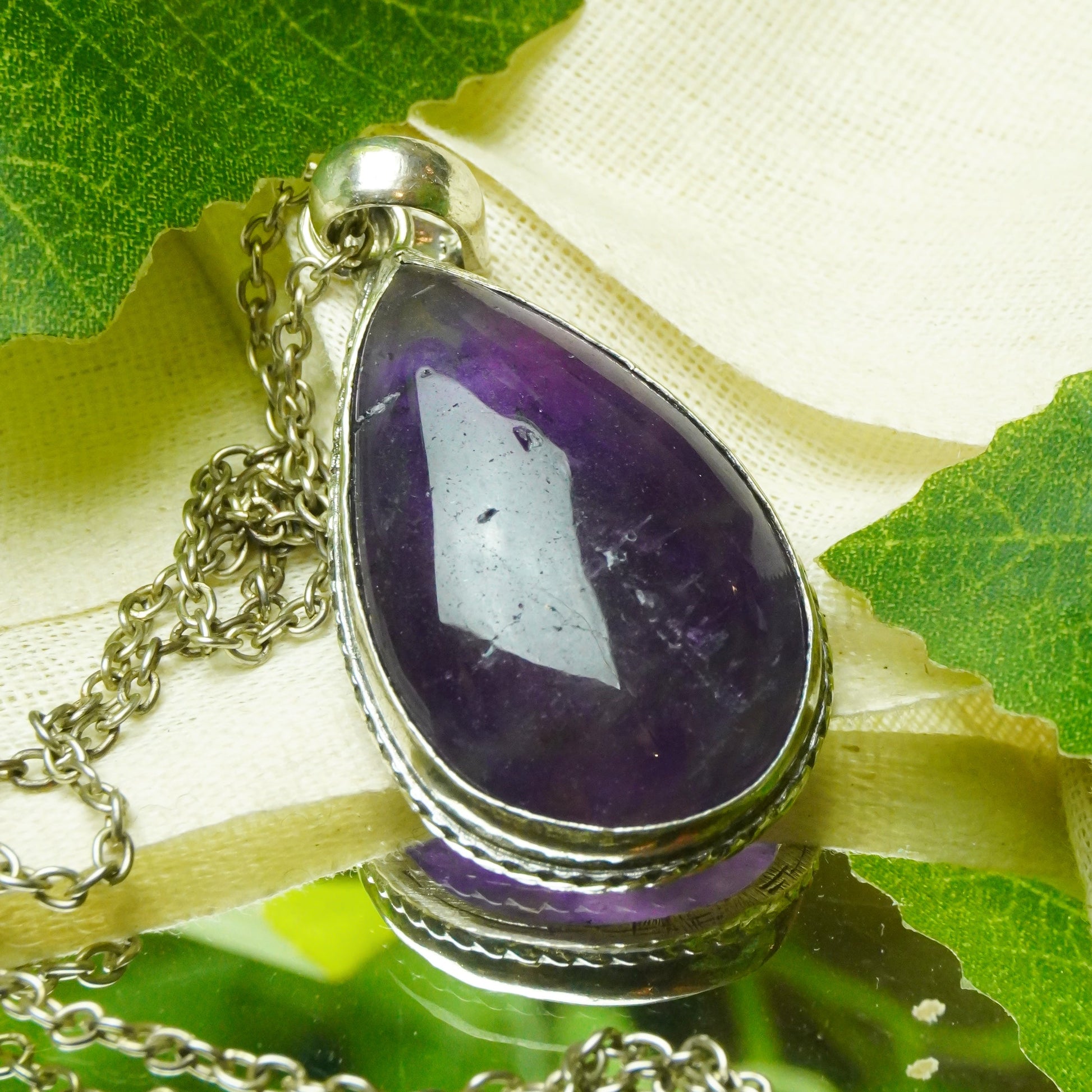 MantraMani Amethyst Crystal Fancy Pendant