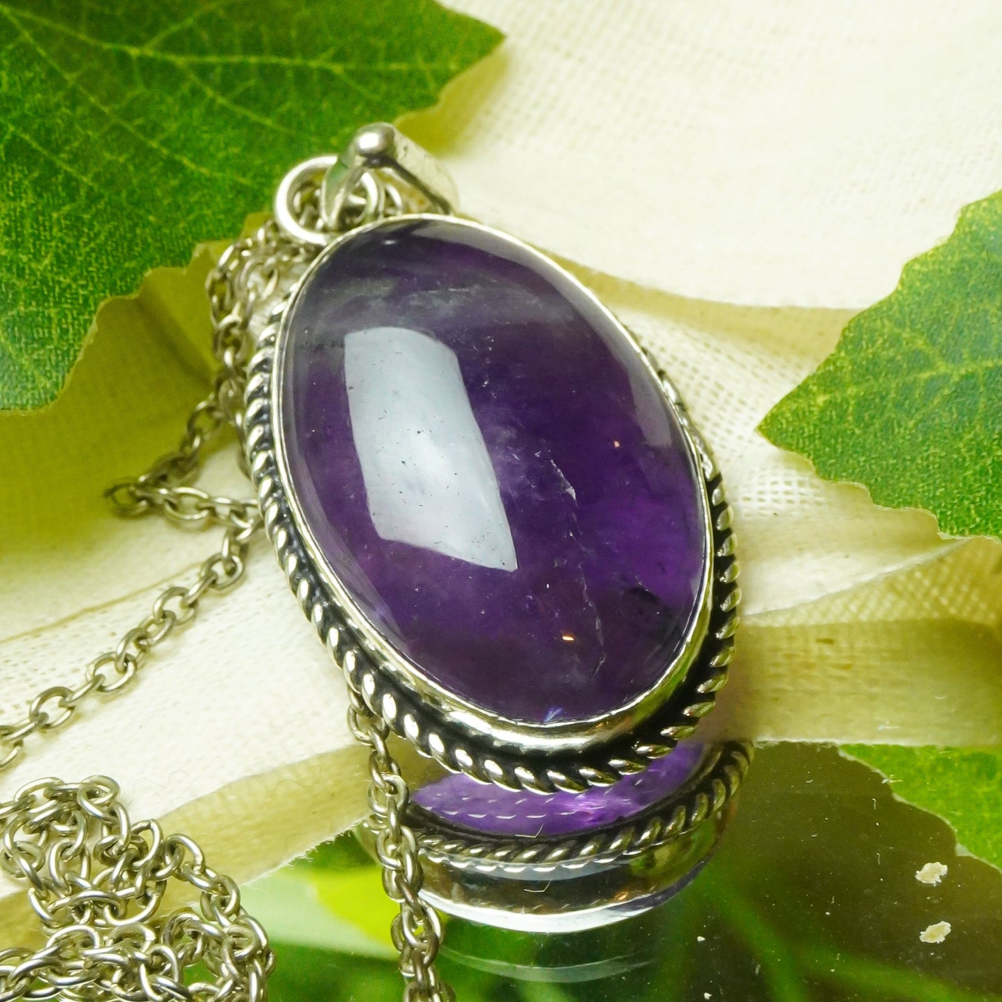 MantraMani® Amethyst Crystal Fancy Pendant | Natural Gemstone Pendant for Spiritual Growth, Intuition & Elegant Crystal Jewelry