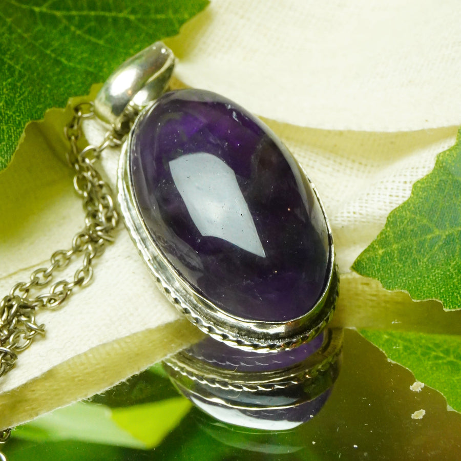 MantraMani® Amethyst Crystal Fancy Pendant | Natural Gemstone Pendant for Spiritual Growth, Intuition & Elegant Crystal Jewelry