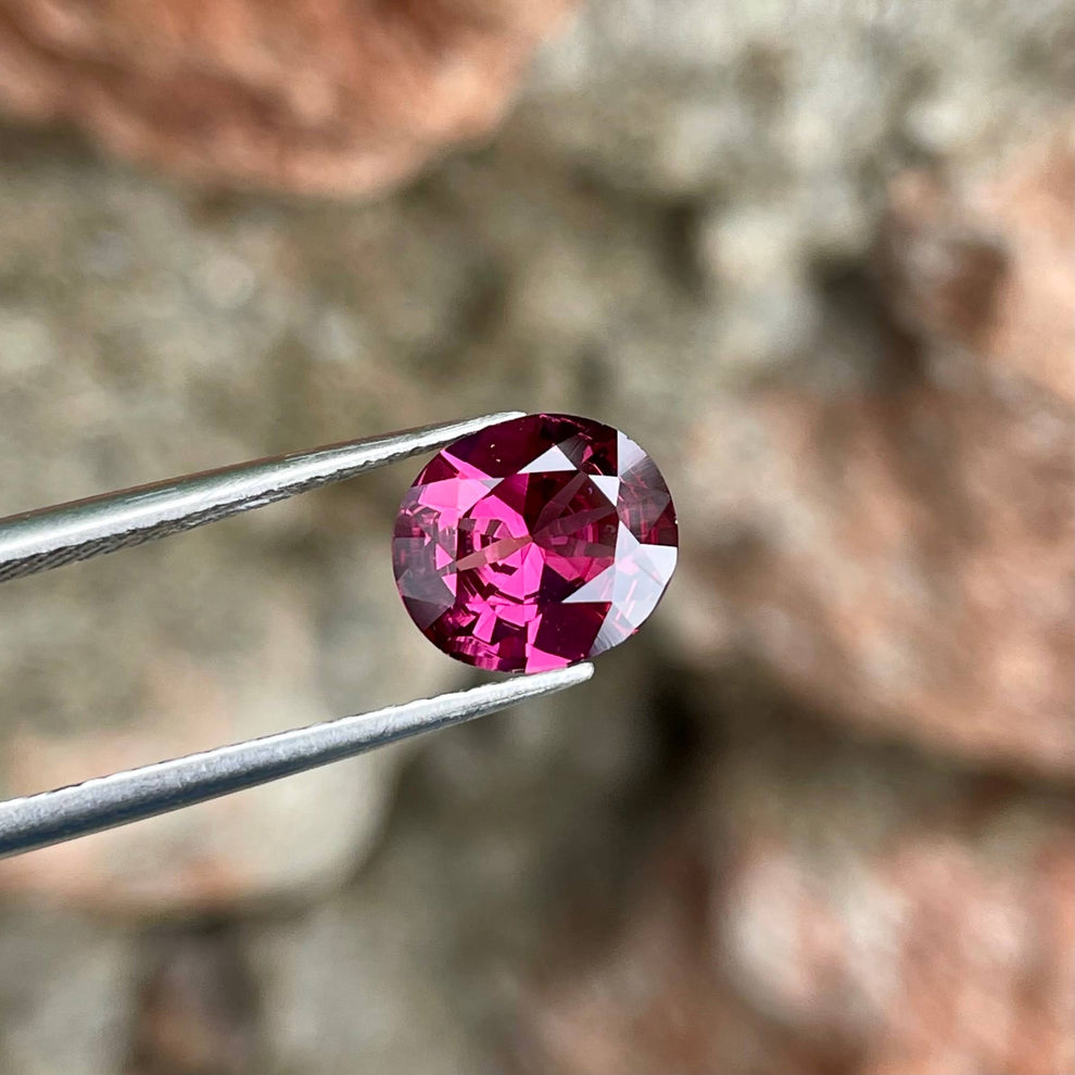 MantraMani Garnet Loose Gemstone – Authentic, Lab Certified | India - Angle 3