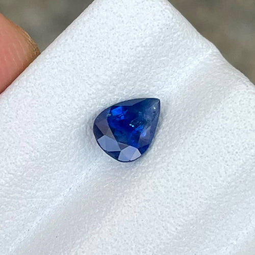 MantraMani® 0.87 Carat Blue Sapphire Pear Cut Natural Loose Gemstone