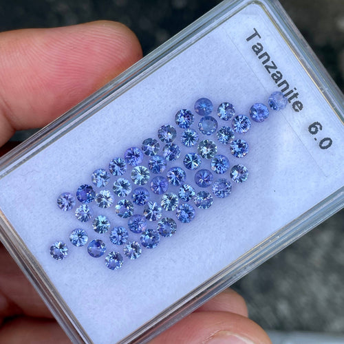 MantraMani® 6 Carat Blue Tanzanite Round Cut Natural Loose Gemstone