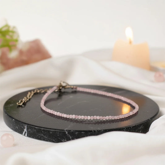 MantraMani® Rose Quartz Anklet