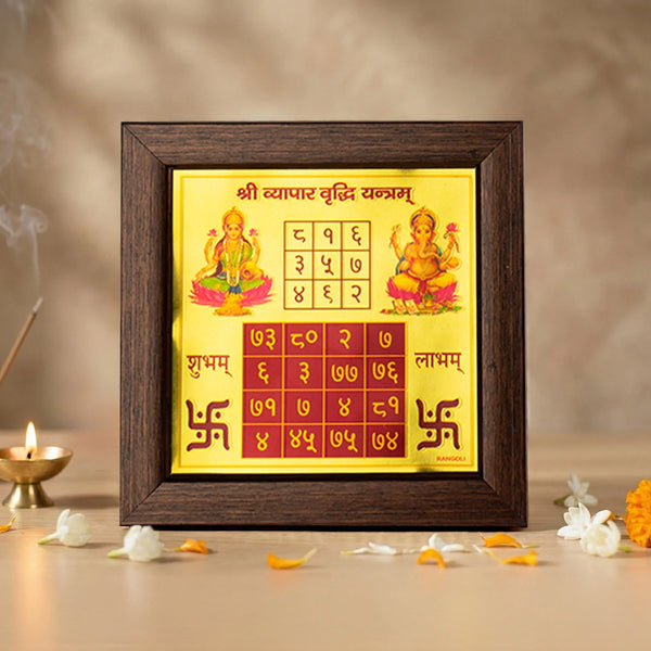 MantraMani® Vyapar Vriddhi Yantra (6×6 inch) with Frame