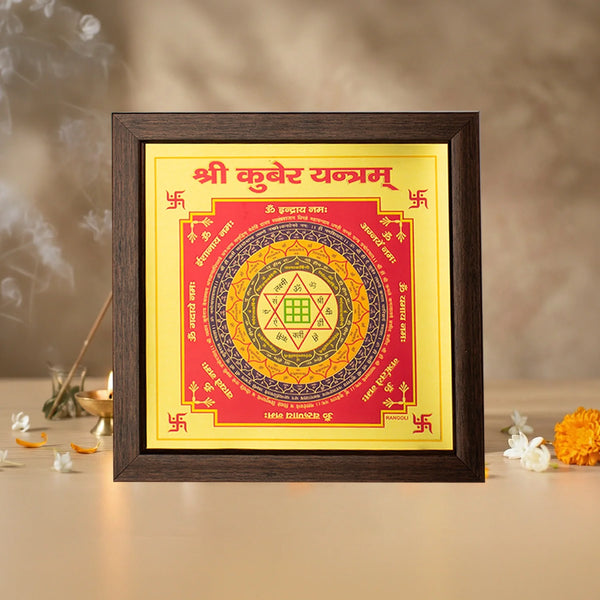 MantraMani® Shree Kuber Yantra (9×9 inch) with Frame