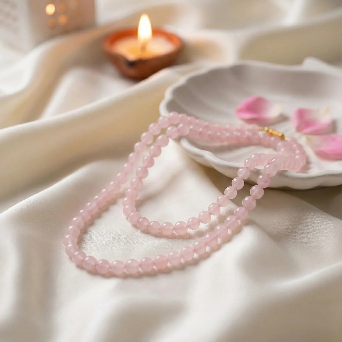 MantraMani® Rose Quartz Mala - 8mm || 108 Beads