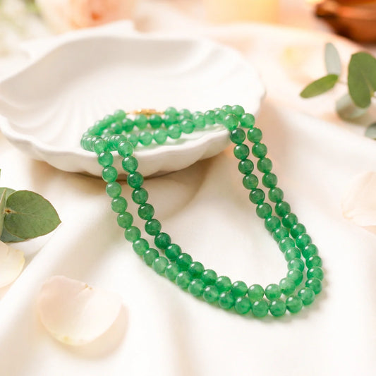 MantraMani® Green Aventurine Mala - 8mm || 108 Beads - MantraMani® Authentic Vedic Gemstone