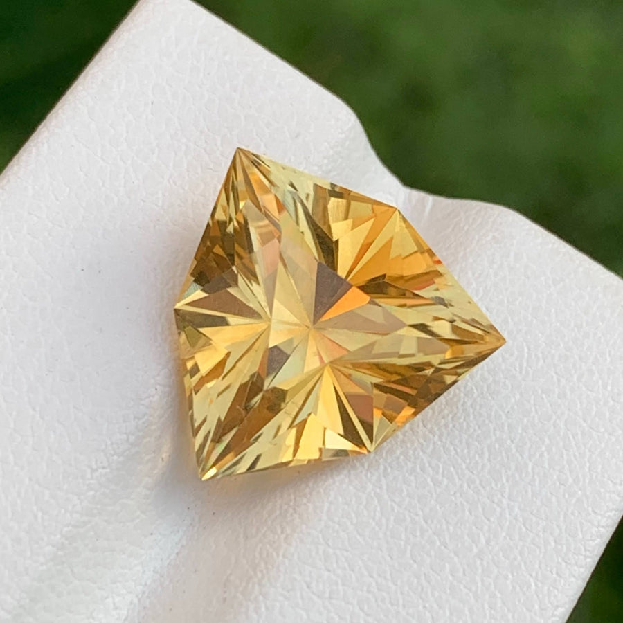 MantraMani® 9.05 Carat Citrine Trillion Cut Natural Loose Gemstone