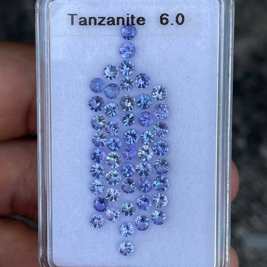 MantraMani® 6 Carat Blue Tanzanite Round Cut Natural Loose Gemstone