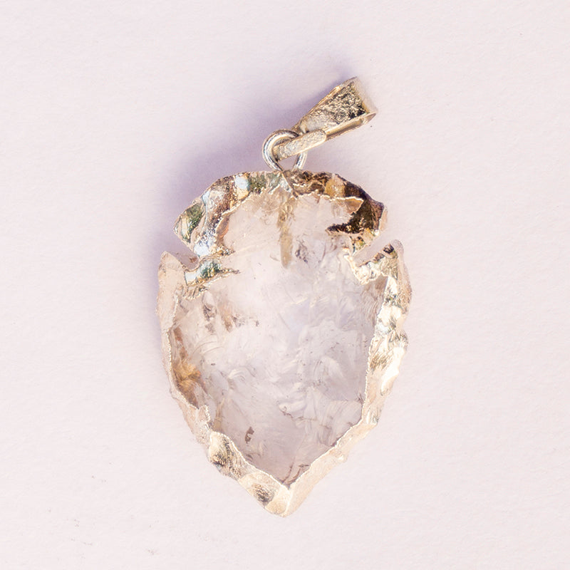 MantraMani® Clear Quartz Crystal Arrowhead Pendant