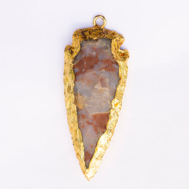 MantraMani® Crazy Lace Agate Crystal Arrowhead Pendant