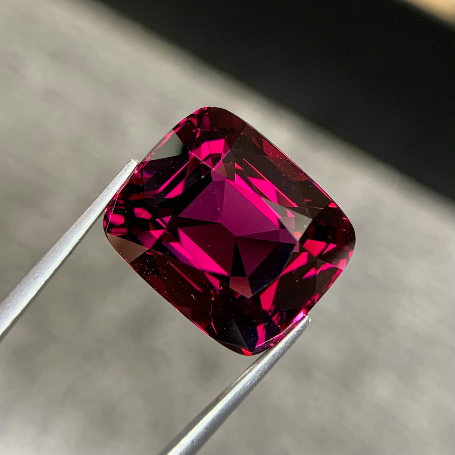 MantraMani® 20.06 Carat Red Garnet Cushion Cut Natural Loose Gemstone