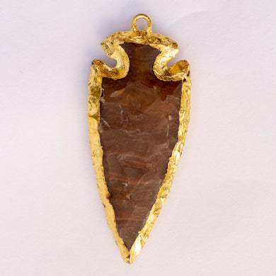 MantraMani® Red Carnelian Crystal Flat Arrowhead Pendant