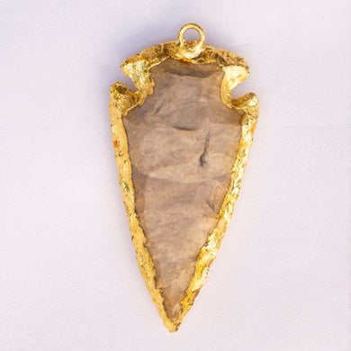 MantraMani® Peach Moonstone Crystal Arrowhead Pendant