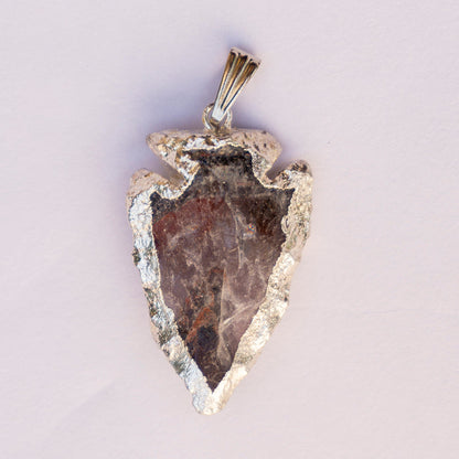 MantraMani Amethyst Crystal Arrowhead Pendant