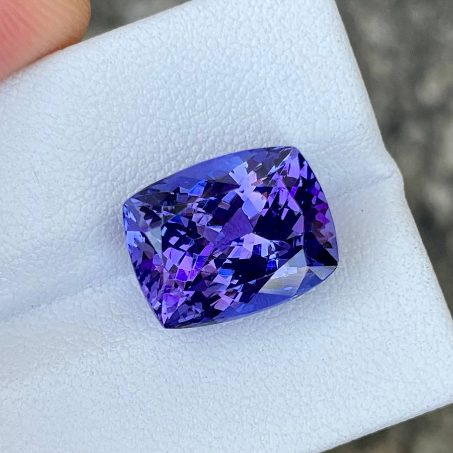MantraMani® 9.75 Carat Blue Tanzanite Precision Cut Natural Loose Gemstone