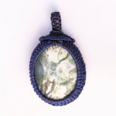 MantraMani® Tree Agate Crystal Crochet Pendant for Pendant