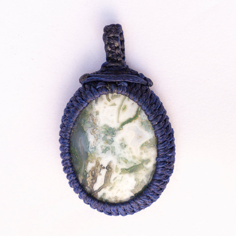 MantraMani® Tree Agate Crystal Crochet Pendant