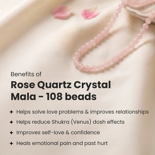 MantraMani® Rose Quartz Mala - 8mm || 108 Beads