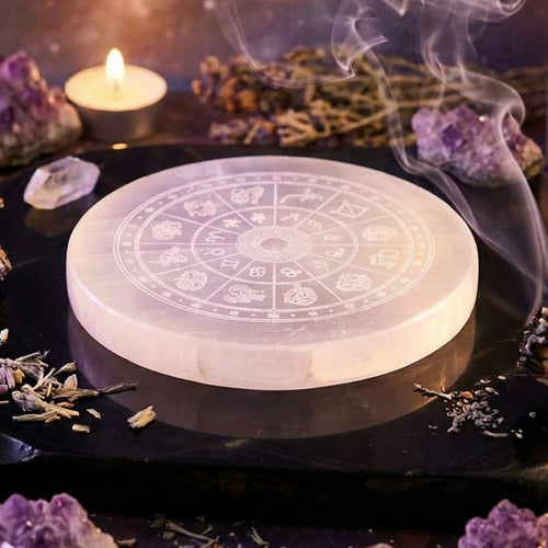 MantraMani SELENITE (Chandramani) – Plate - Cleansing, Charging other crystals,