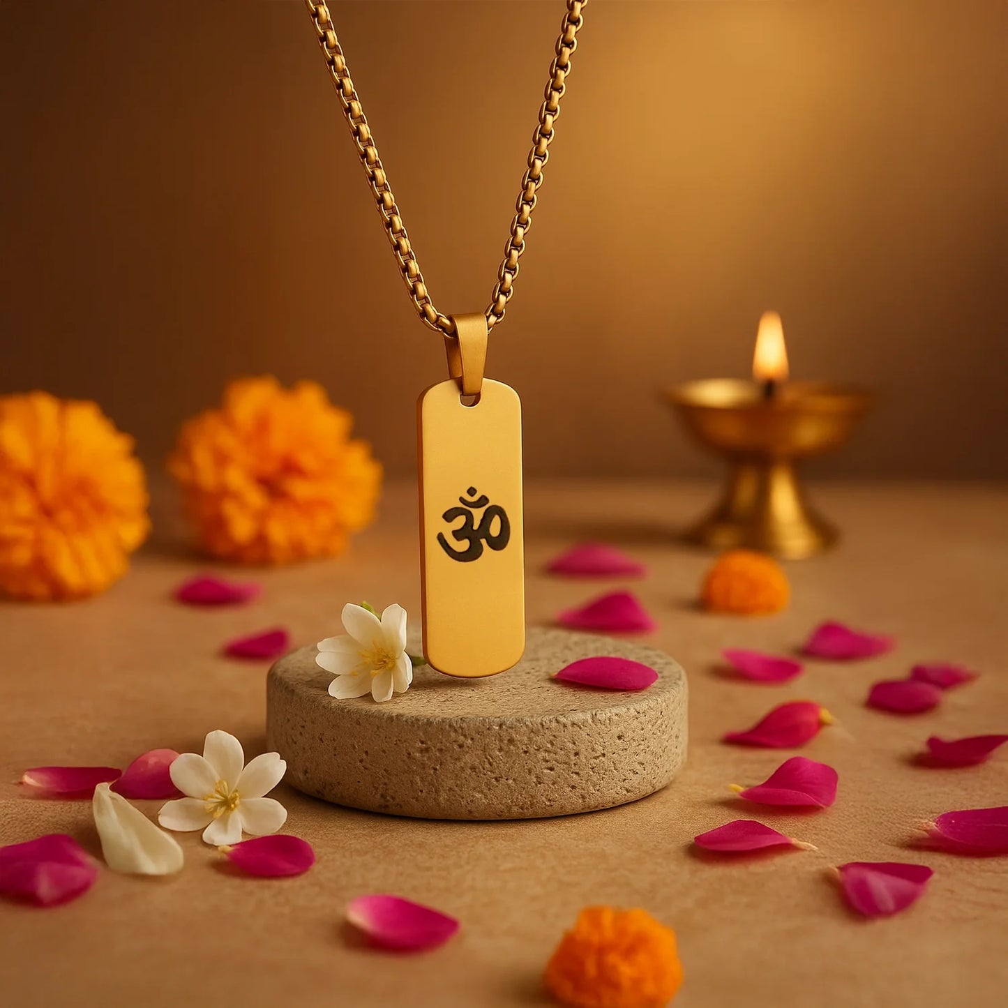 MantraMani® Gold Plated Om Pendant