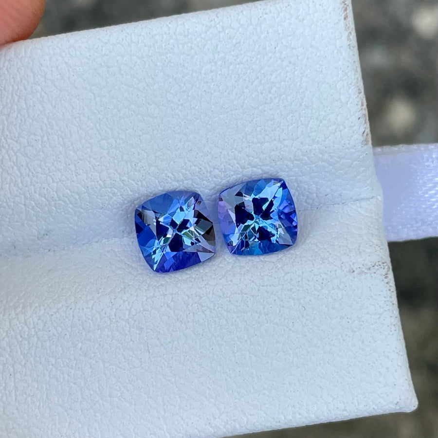 MantraMani® 1.85 Carat Blue Tanzanite Cushion Cut Natural Loose Gemstone