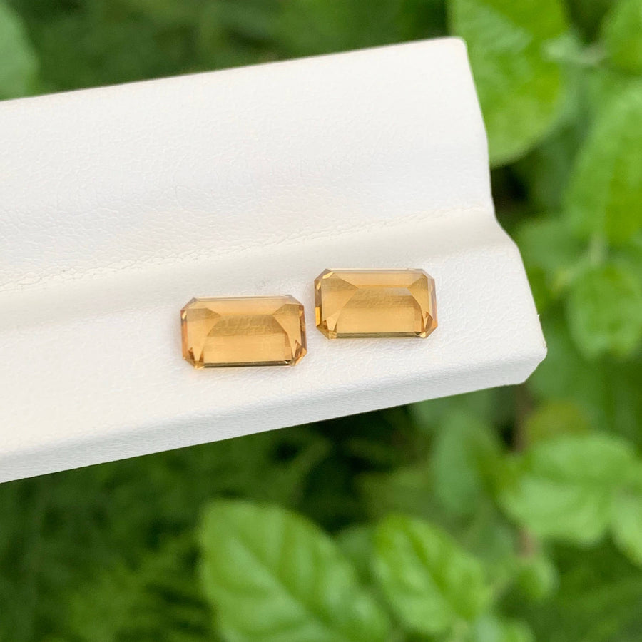 MantraMani® 4.25 Carat Citrine Emerald Cut Natural Loose Gemstone