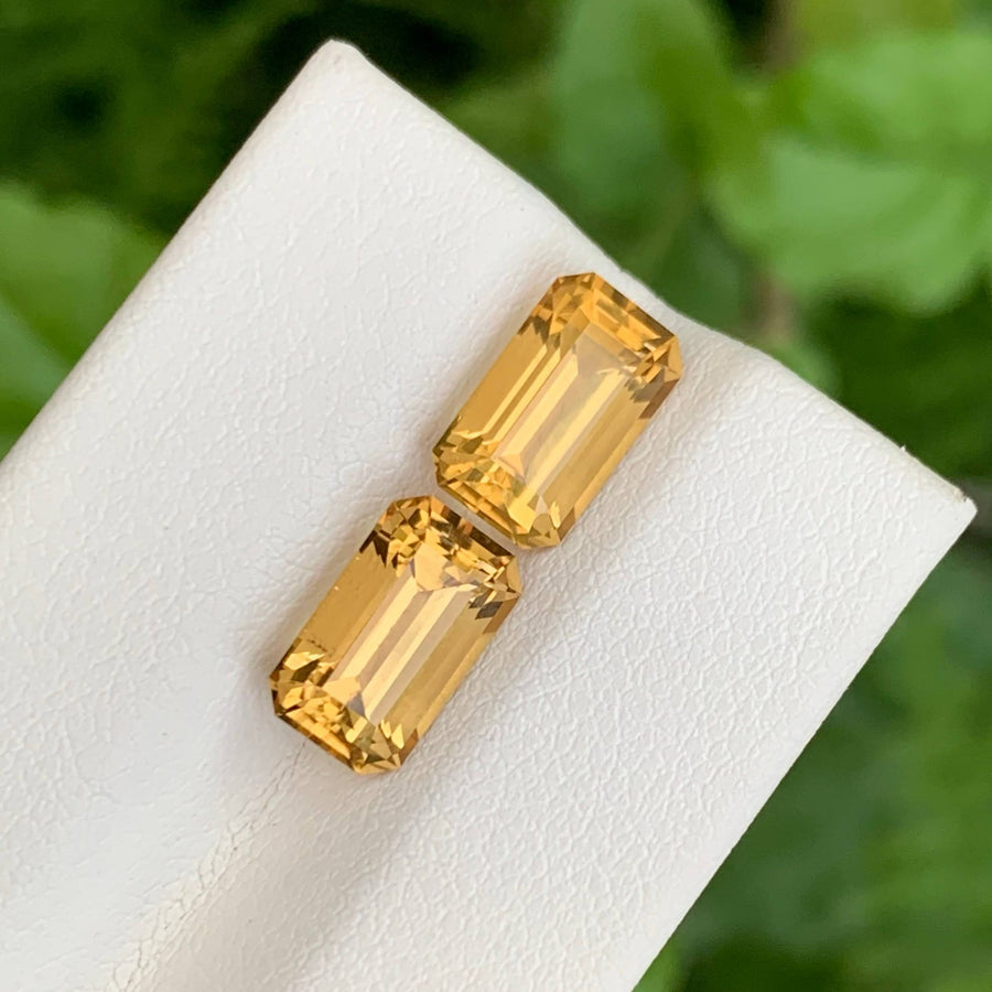 MantraMani® 4.25 Carat Citrine Emerald Cut Natural Loose Gemstone