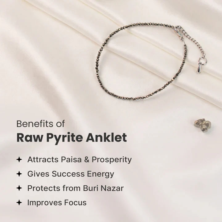MantraMani® SELENITE & PYRITE (Chandramani / Suvarnaprastha) – Anklet & Plate |