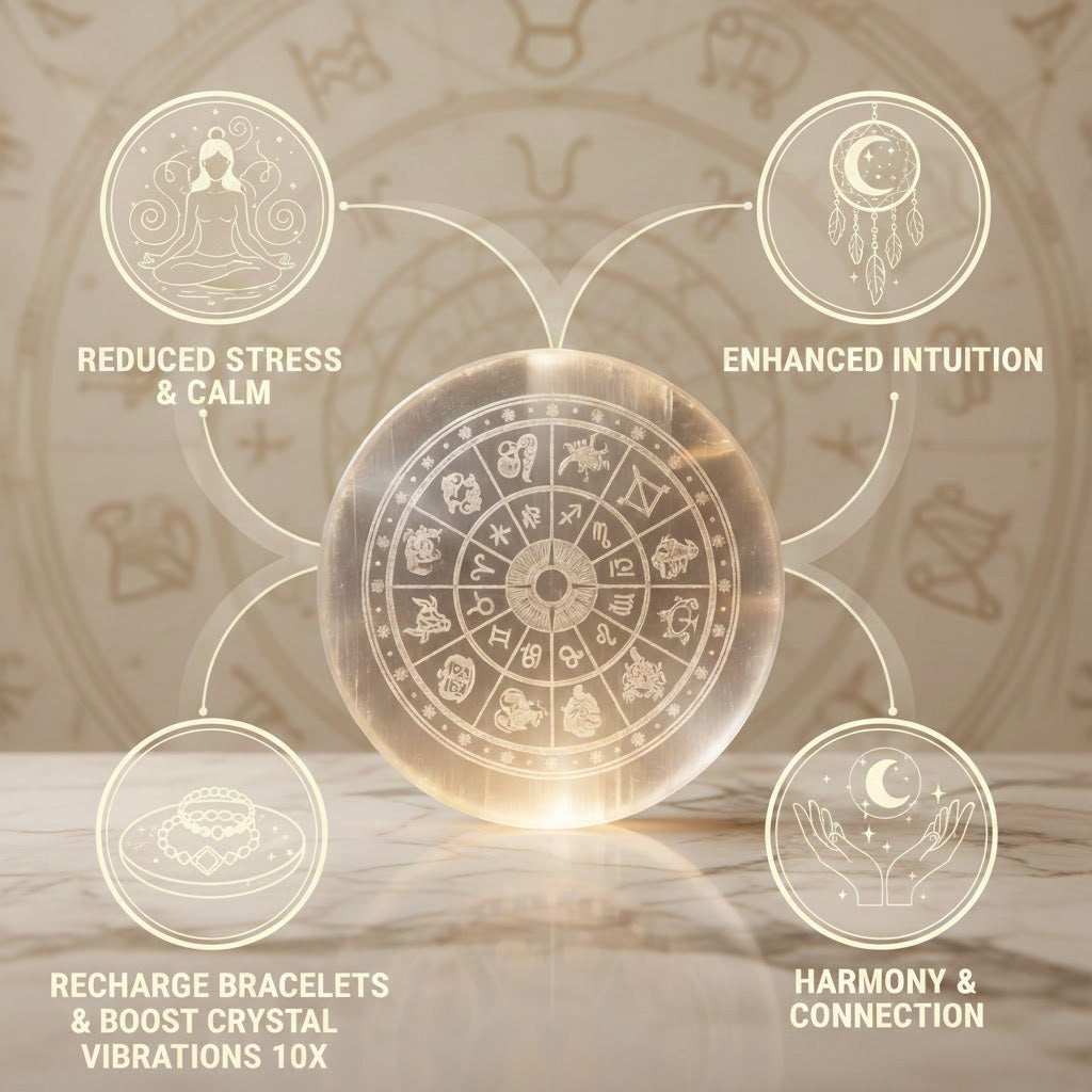 MantraMani® SELENITE (Chandramani) – Bracelet & Plate | Cleansing, Charging othe