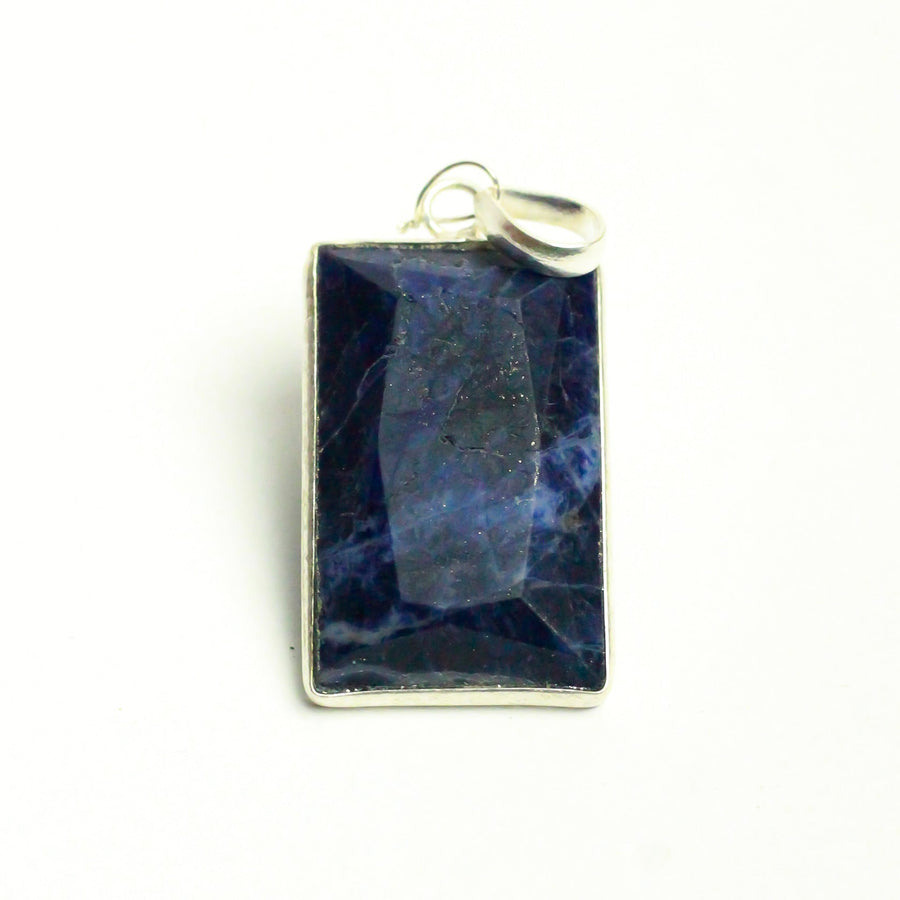 MantraMani® Sodalite Crystal Silver Pendant