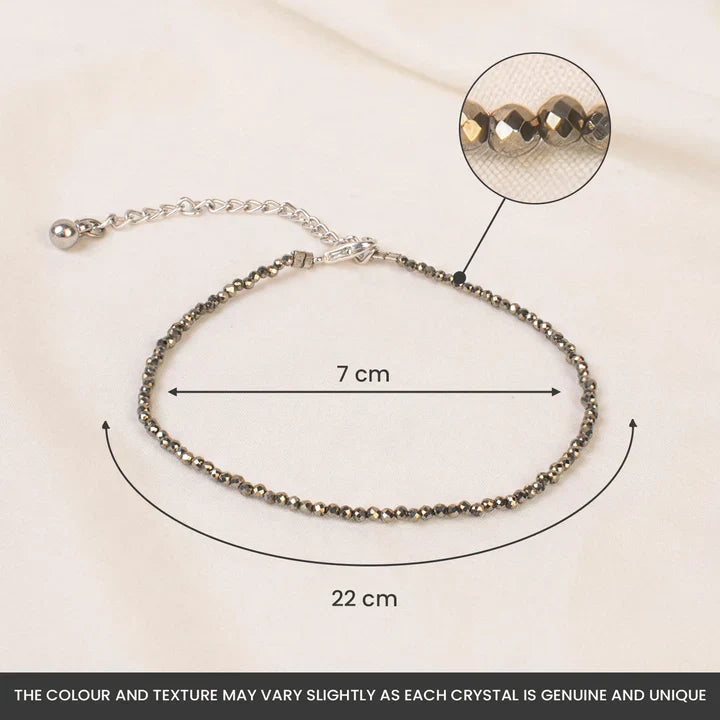 MantraMani® SELENITE & PYRITE (Chandramani / Suvarnaprastha) – Anklet & Plate |