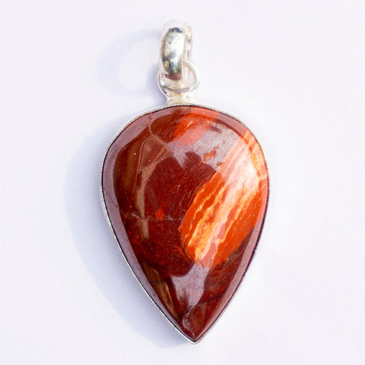 MantraMani Red Tiger's Eye Crystal Tear Drop Pendant - MantraMani® Authentic Vedic Gemstone