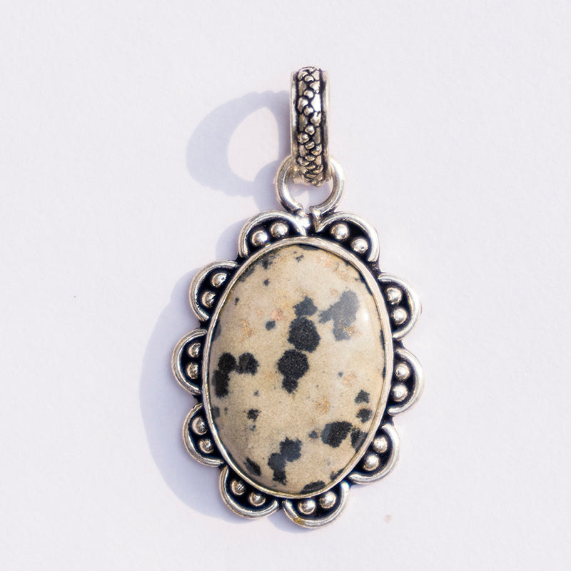 MantraMani® Dalmation Jasper Crystal Pendant