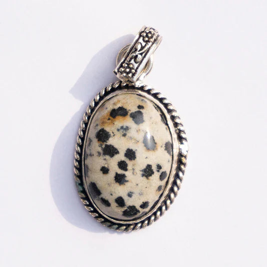 MantraMani® Dalmation Jasper Crystal Pendant