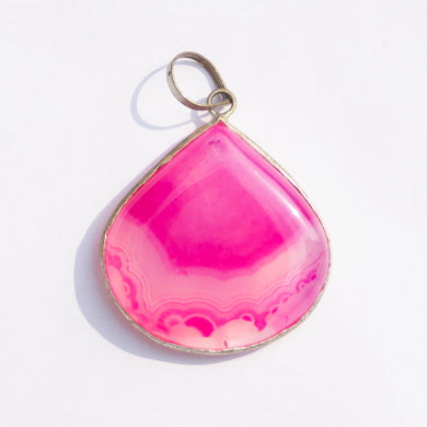 MantraMani® Pink Onyx Crystal Teardrop Pendant