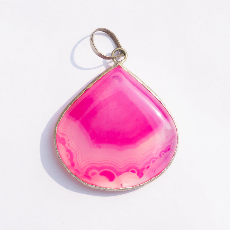 MantraMani® Pink Onyx Crystal Teardrop Pendant