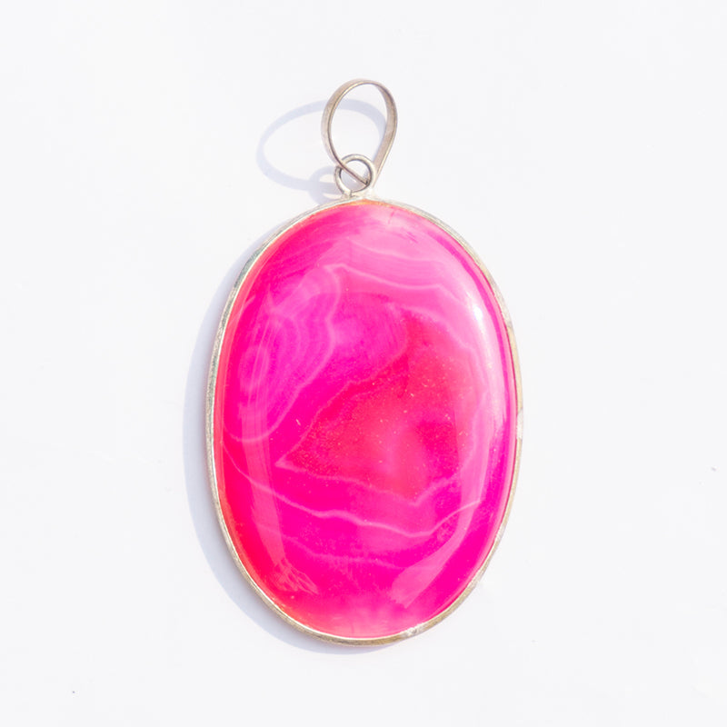 MantraMani® Pink Onyx Crystal Oval Pendant