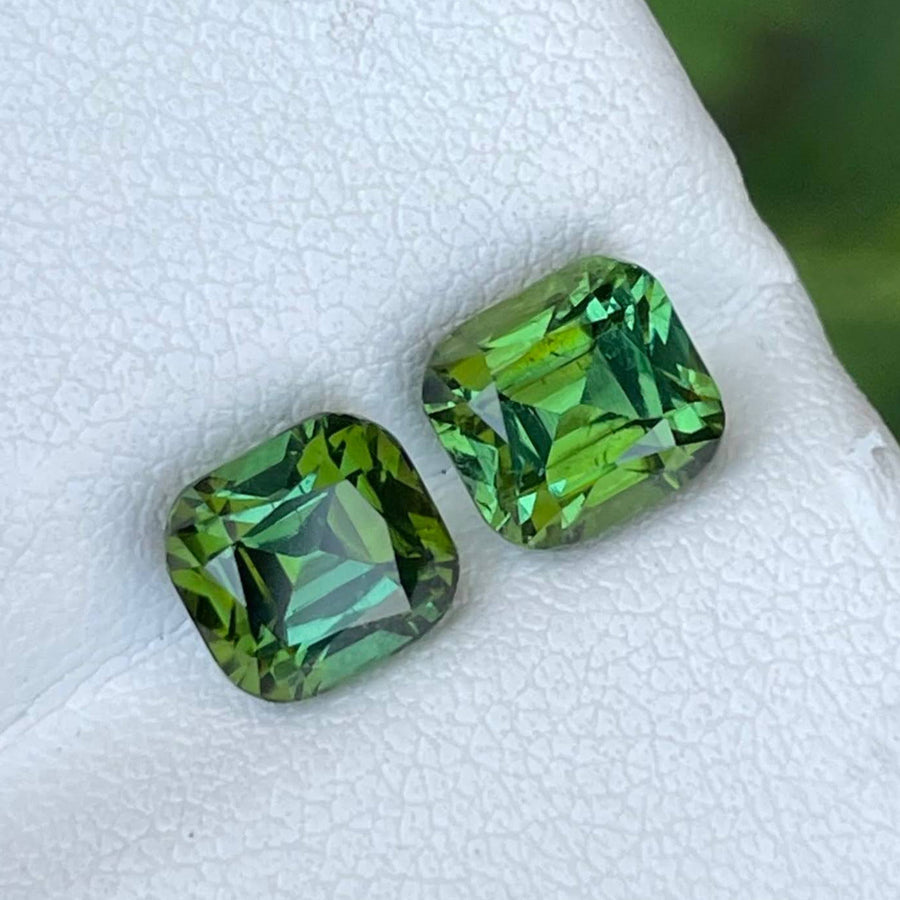 MantraMani® 3.95 Carat Green Tourmaline Cushion Cut Natural Loose Gemstone