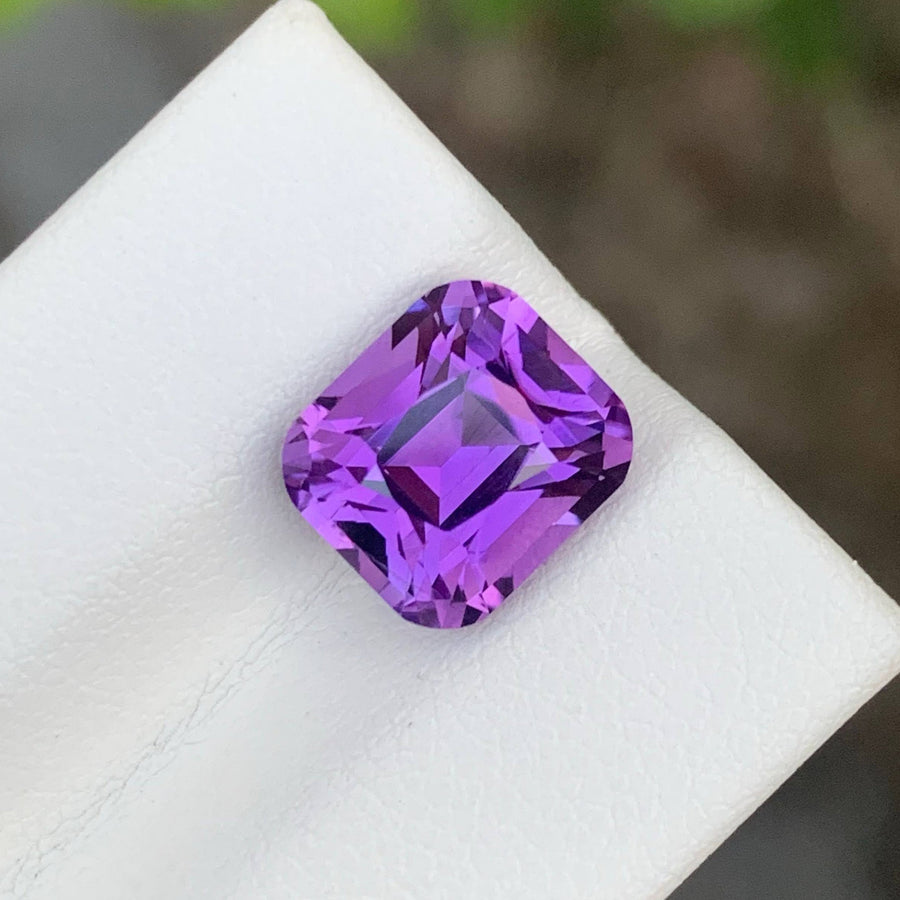 MantraMani® 4.25 Carat Amethyst Cushion Cut Natural Loose Gemstone