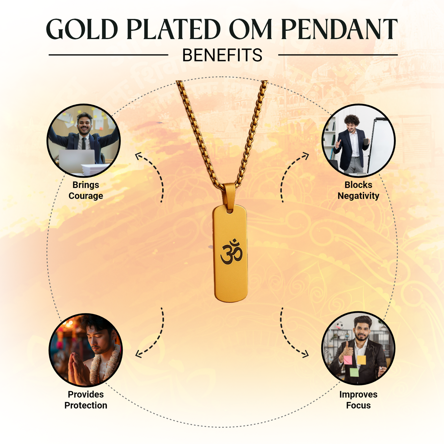MantraMani® Gold Plated Om Pendant