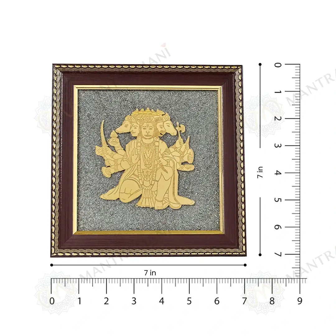 MantraMani® Panchamukhi Hanuman Pyrite Frame for Strength and Protection Combo