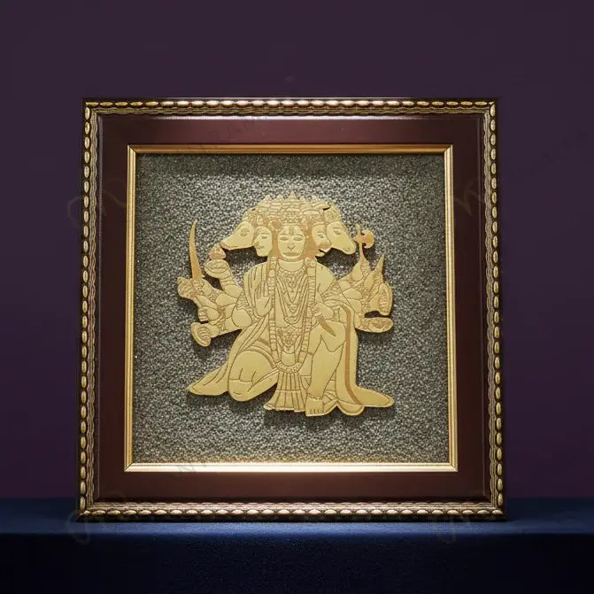 MantraMani® Panchamukhi Hanuman Pyrite Frame for Strength and Protection Combo