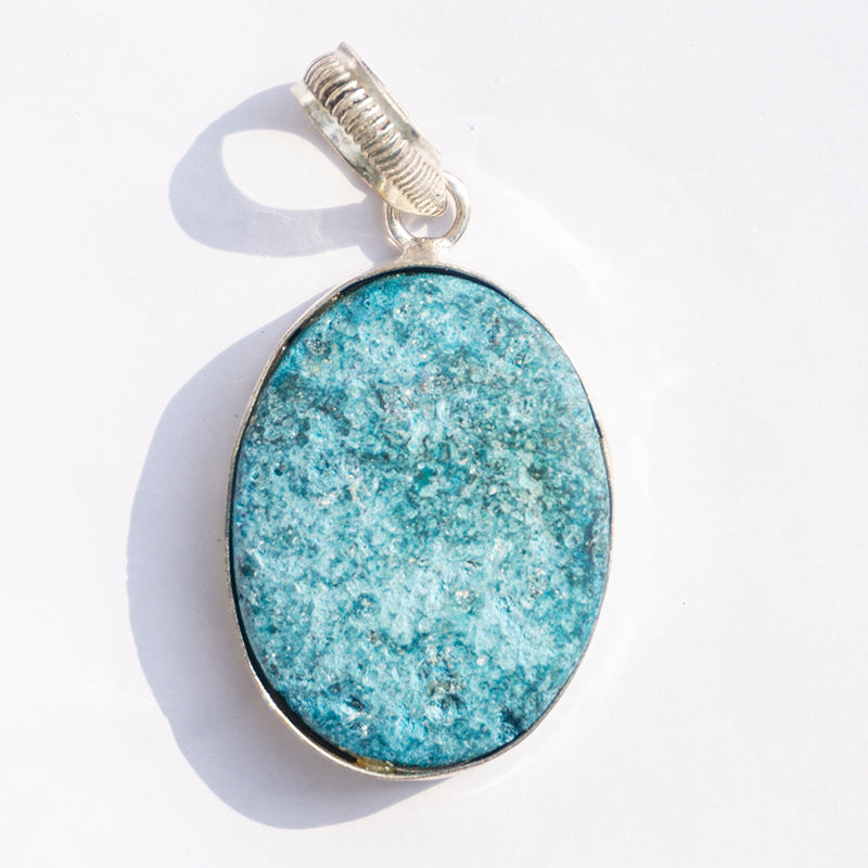 MantraMani® Synthetic Turquoise Crystal Oval Pendant