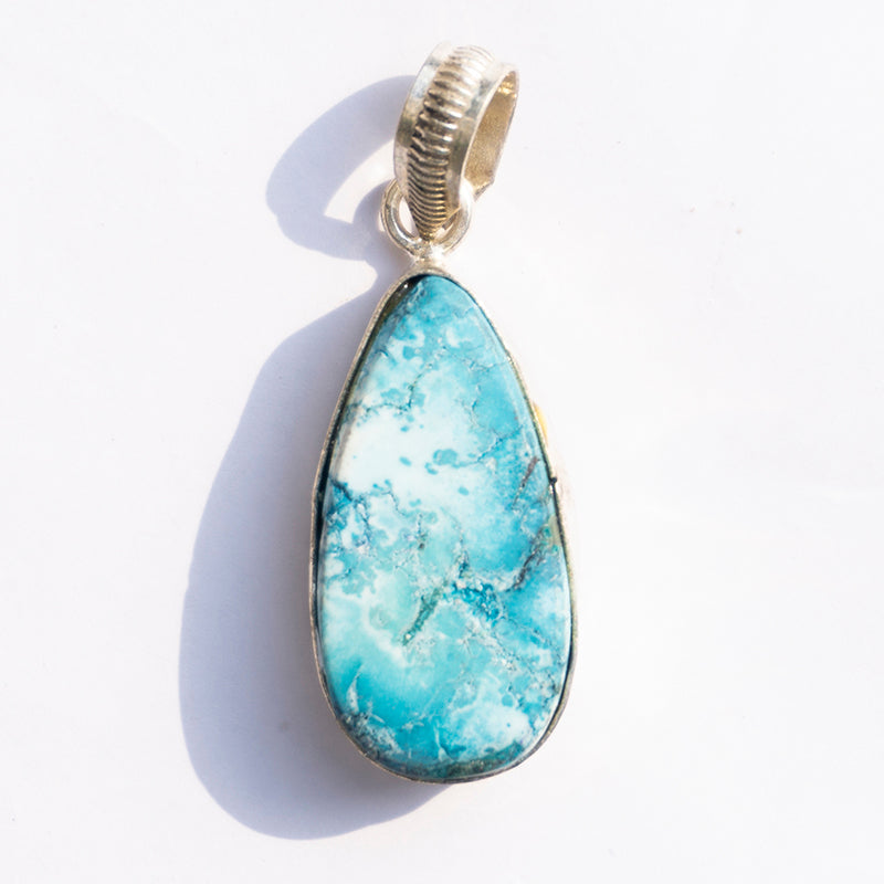 MantraMani® Synthetic Turquoise Crystal Teardrop Pendant