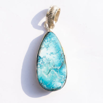 MantraMani® Synthetic Turquoise Crystal Teardrop Pendant
