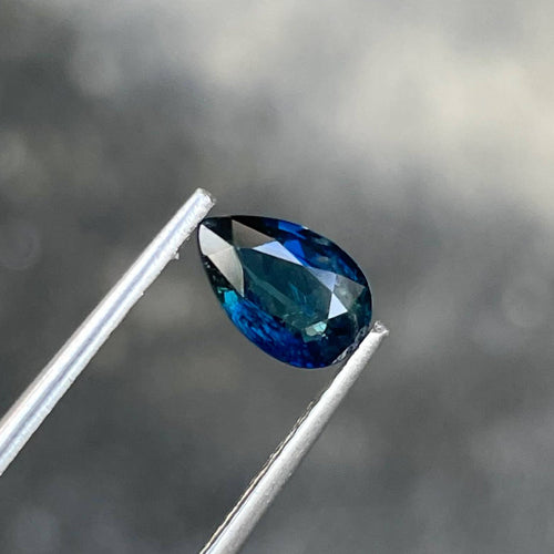 MantraMani® 1.08 Carat Blue Sapphire Pear Cut Natural Loose Gemstone